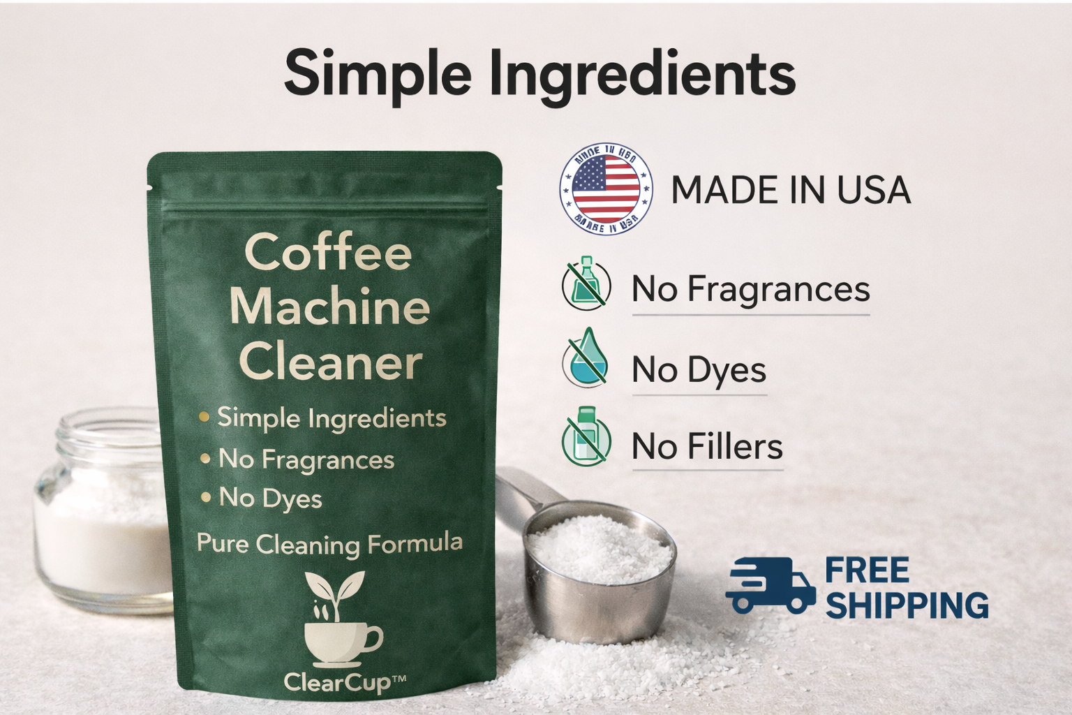 ClearCup™ Coffee Machine Cleaner (Monthly Cleaning Formula)