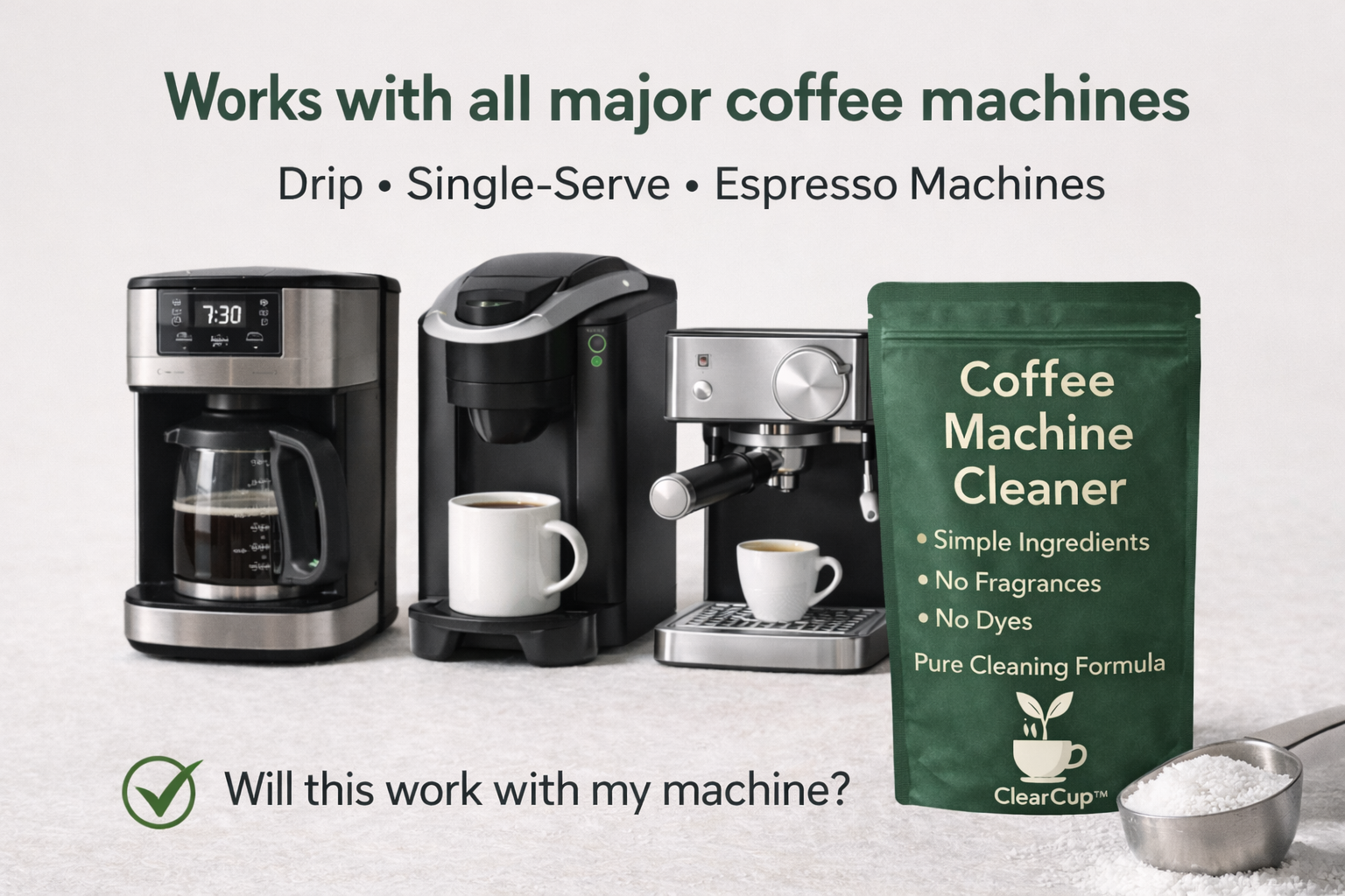 ClearCup™ Coffee Machine Cleaner (Monthly Cleaning Formula)